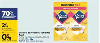 Carrefour Nana duo pack de protections féminines offre