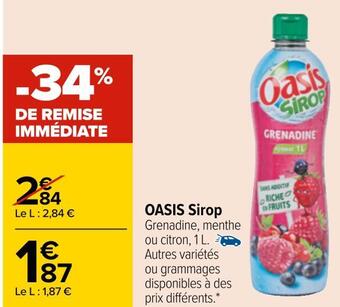 Carrefour Oasis sirop offre