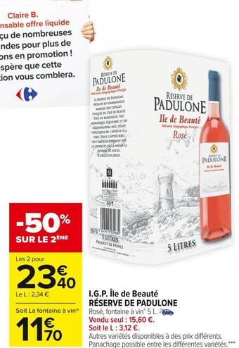 Carrefour Market Réserve de padulone i.g.p. île de beauté offre