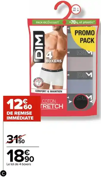 Carrefour Dim boxers homme offre