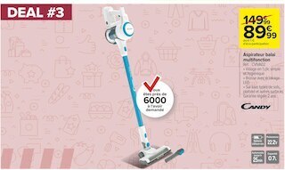 Carrefour Market Candy aspirateur balai multifonction offre