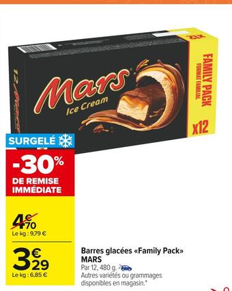 Carrefour Market Mars barres glacées family pack offre