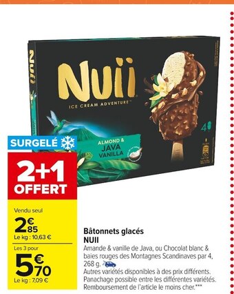 Carrefour Market Nuii bâtonnets glacés offre