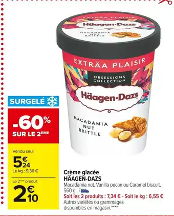 Carrefour Market Häagen-dazs crème glacée offre