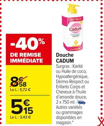 Carrefour Market Surgras : karité ou huile de coco, hypoallergénique, dermo-respect ou enfants corps et cheveux à l’huile d’amande douce, 2 x offre