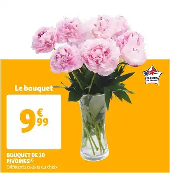 Auchan Bouquet de 10 pivoines offre