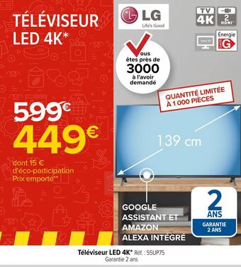 Carrefour Téléviseur led 4k offre