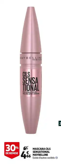Auchan Gemey maybelline mascara cils sensational offre