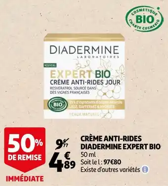Auchan Diadermine crème anti-rides expert bio offre