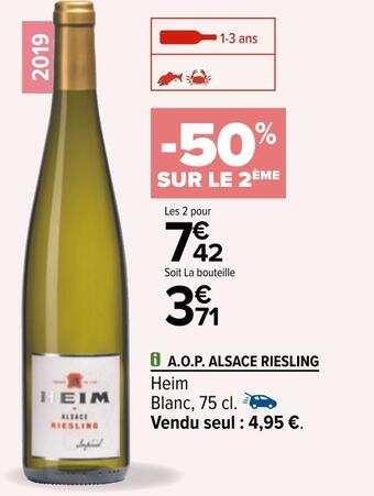 Carrefour Heim a.o.p. alsace riesling offre