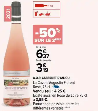 Carrefour Augustin florent a.o.p. cabernet d'anjou offre