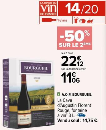 Carrefour La cave d'augustin florent a.o.p. bourgueil offre
