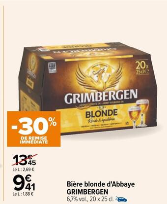 Carrefour Grimbergen bière blonde d'abbaye offre