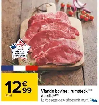 Viande bovine française viande bovine : rumsteck à griller