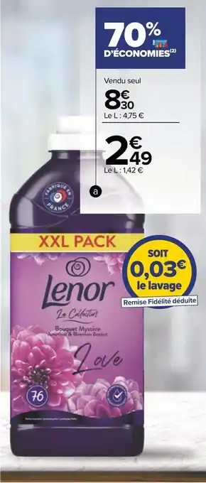 Carrefour Lenor assouplissant "la collection" xxl pack offre