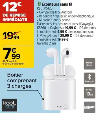 Carrefour Écouteurs sans fil offre