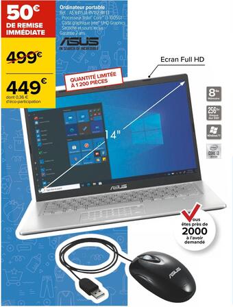 Carrefour Asus ordinateur portable offre