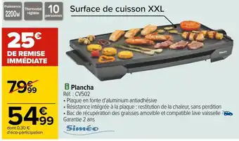 Carrefour Siméo plancha offre