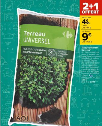 Carrefour Carrefour terreau universel offre