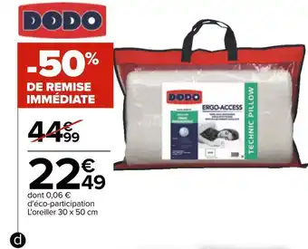Carrefour Dodo oreiller ergonomique offre