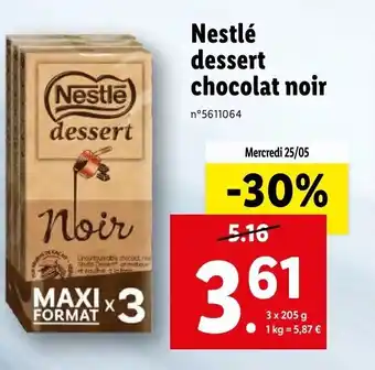 Lidl Nestlé dessert chocolat noir offre