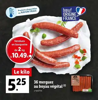 Lidl 36 merguez au boyau végétal offre