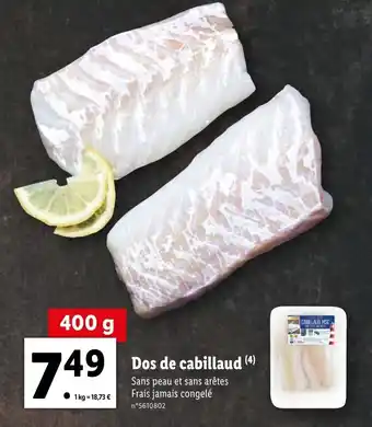 Lidl Dos de cabillaud offre