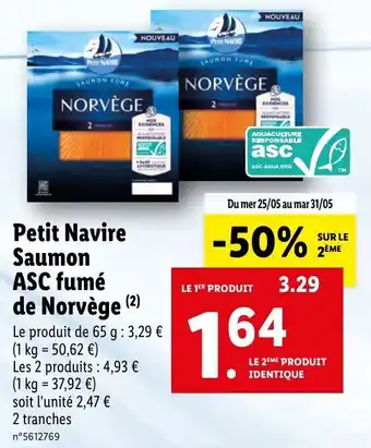 Petit navire saumon ASC fumé de norvège