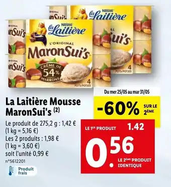 Lidl La laitière mousse maronsui's offre