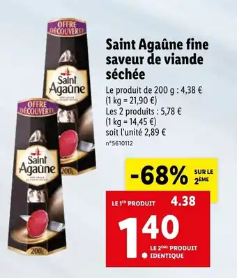 Lidl Saint agaûne fine saveur de viande séchée offre