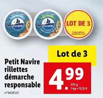 Lidl Petit navire rillettes démarche responsable offre
