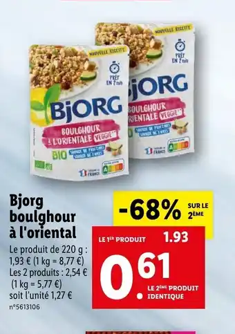 Lidl Bjorg Boulghour à l'Oriental offre