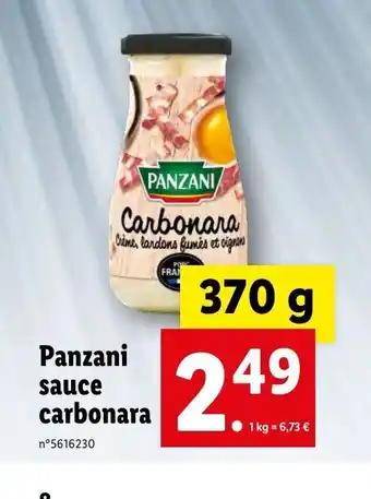 Lidl Panzani Sauce Carbonara offre