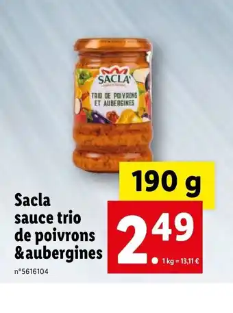 Lidl Sacla Sauce Trio de Poivrons & Aubergines offre