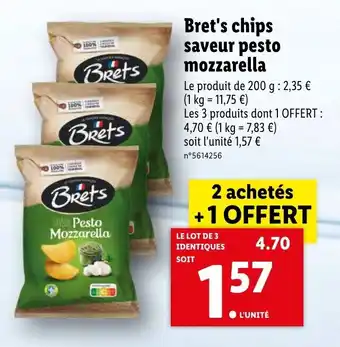 Lidl Bret's Chips Saveur Pesto Mozzarella offre