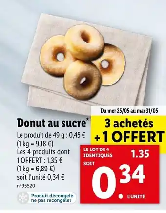 Lidl Donut Au Sucre offre