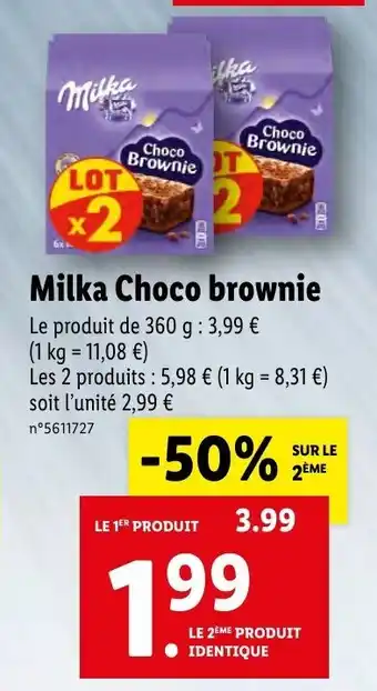 Lidl Milka Choco Brownie offre