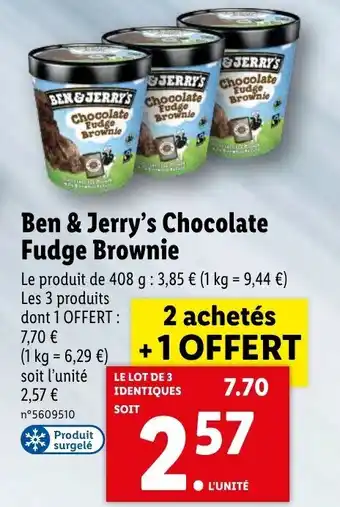 Lidl Ben & Jerry's Chocolate Fudge Brownie offre