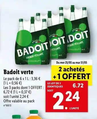Lidl Badoit Verte offre