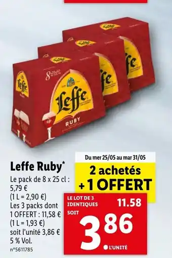 Lidl Leffe Ruby offre