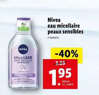 Lidl Nivea Eau Micellaire Peaux Sensibles offre