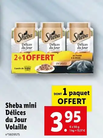 Lidl Sheba Mini Délices Du Jour Volaille offre