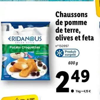 Lidl Chaussons de Pomme de Terre Olives Et Feta offre