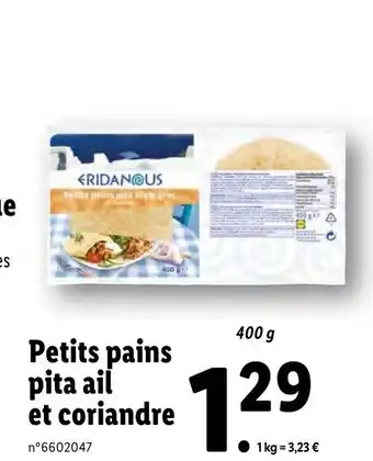 Lidl Petits Pains Pita Ail Et Coriandre offre