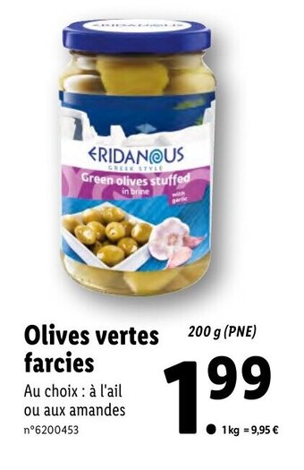 Lidl Olives Vertes Farcies offre