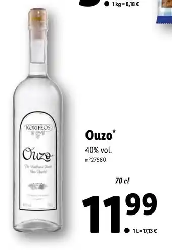 Lidl Ouzo 40% Vol offre