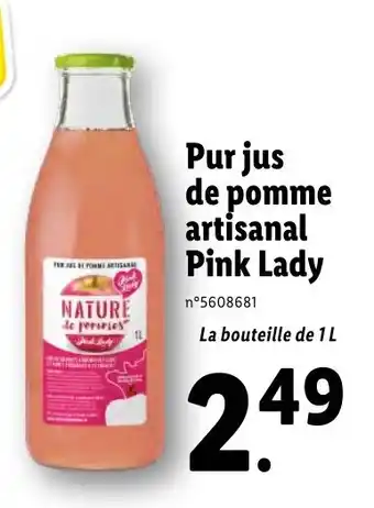 Lidl Pur Jus de Pomme Artisanal Pink Lady offre