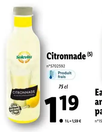 Lidl Citronnade offre