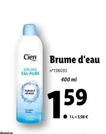 Lidl Brume d'Eau offre