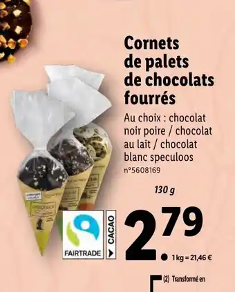 Lidl Cornets de Palets de Chocolats Fourrés offre